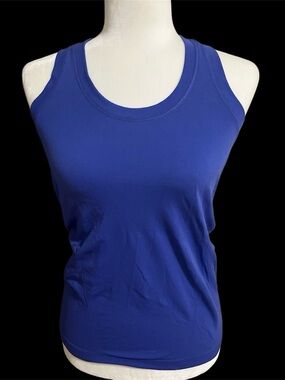 Athleta Deep Blue Athletic Scoop Neck Tank